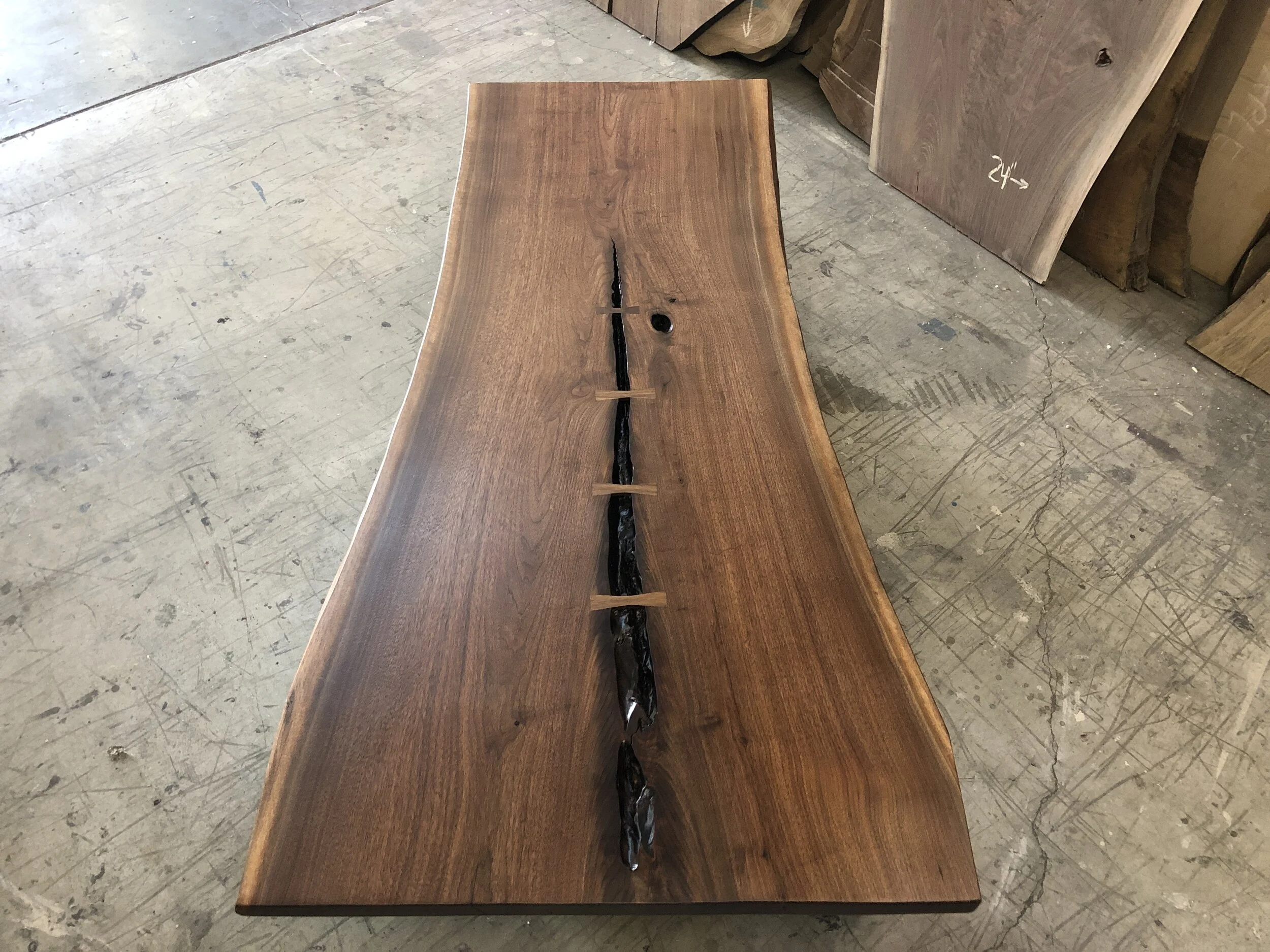 Large Beautiful Live Edge Walnut Coffee Table P10752