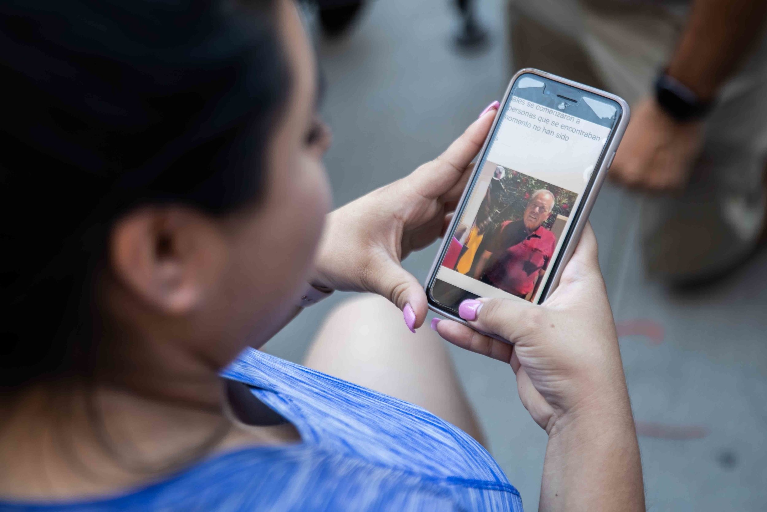  Daisy Fuentes shows a photo of his grandfather Juan Velasquez, 78, who was shot during the mass shooting at Walmart Saturday morning at Del Sol Medical Center in El Paso on Sunday, August 4, 2019. Velasquez died the following Monday risen the death 
