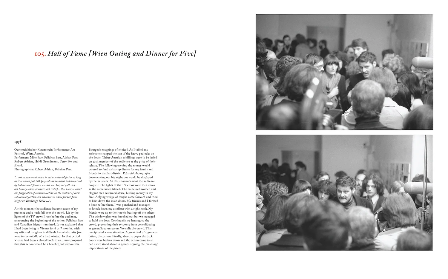 mike parr : performances 1971 - 2008
