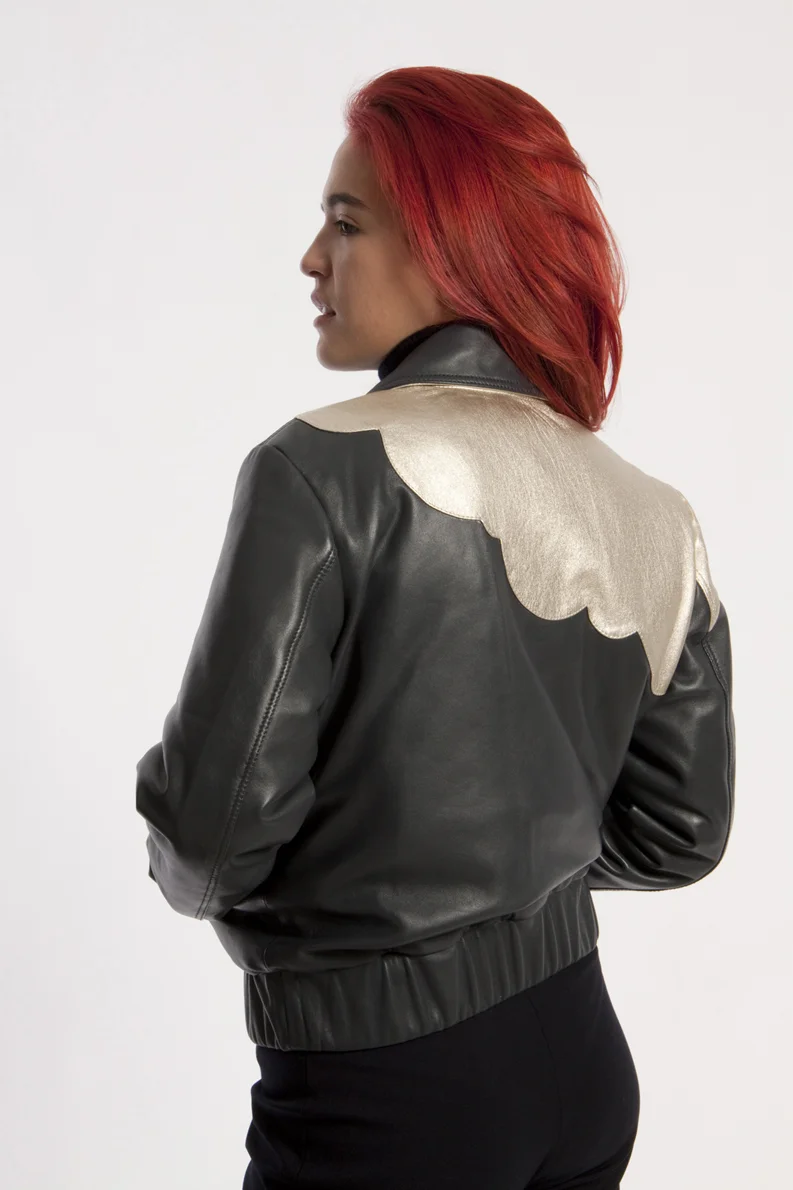 Stormy Weather Jacket Silver and Grey Leather 850€