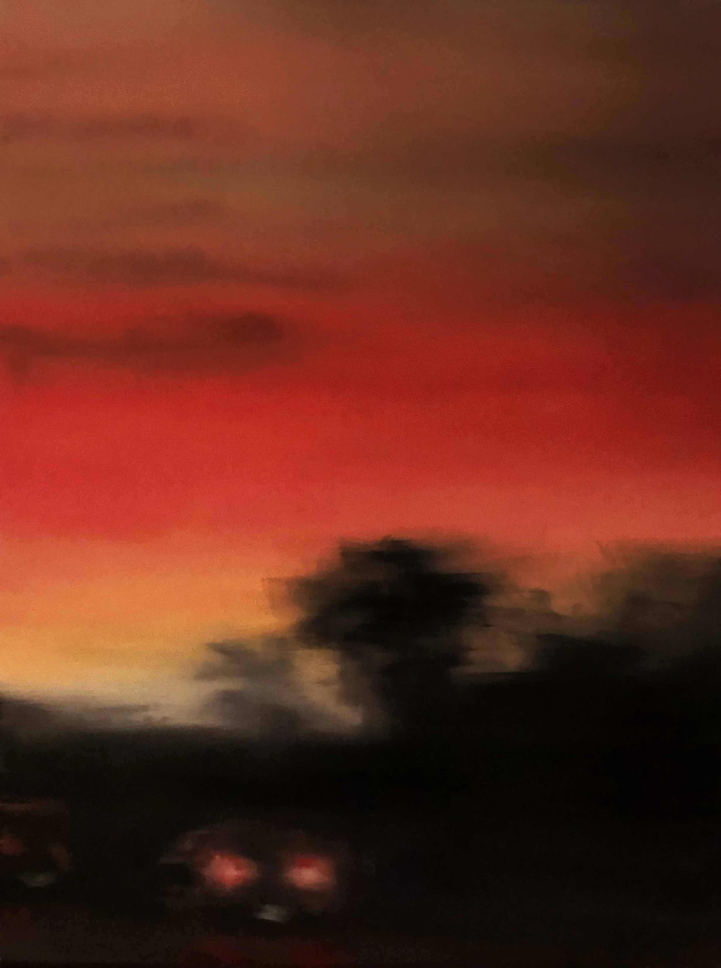  Rear Lights, Huile sur Bois, 80 x 60 cm 