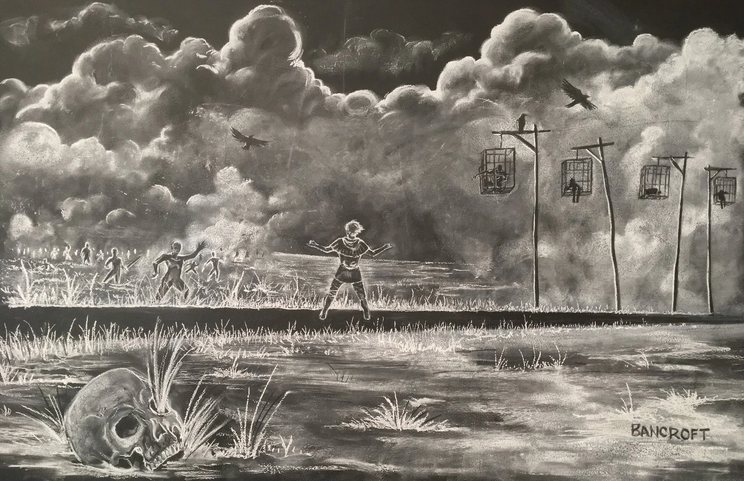 Jorg on the Lichway - Fan Art for Mark Lawrence's Prince of Thorns (Chalk, 2017)