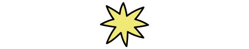 Yellow star-shaped object on a black background.