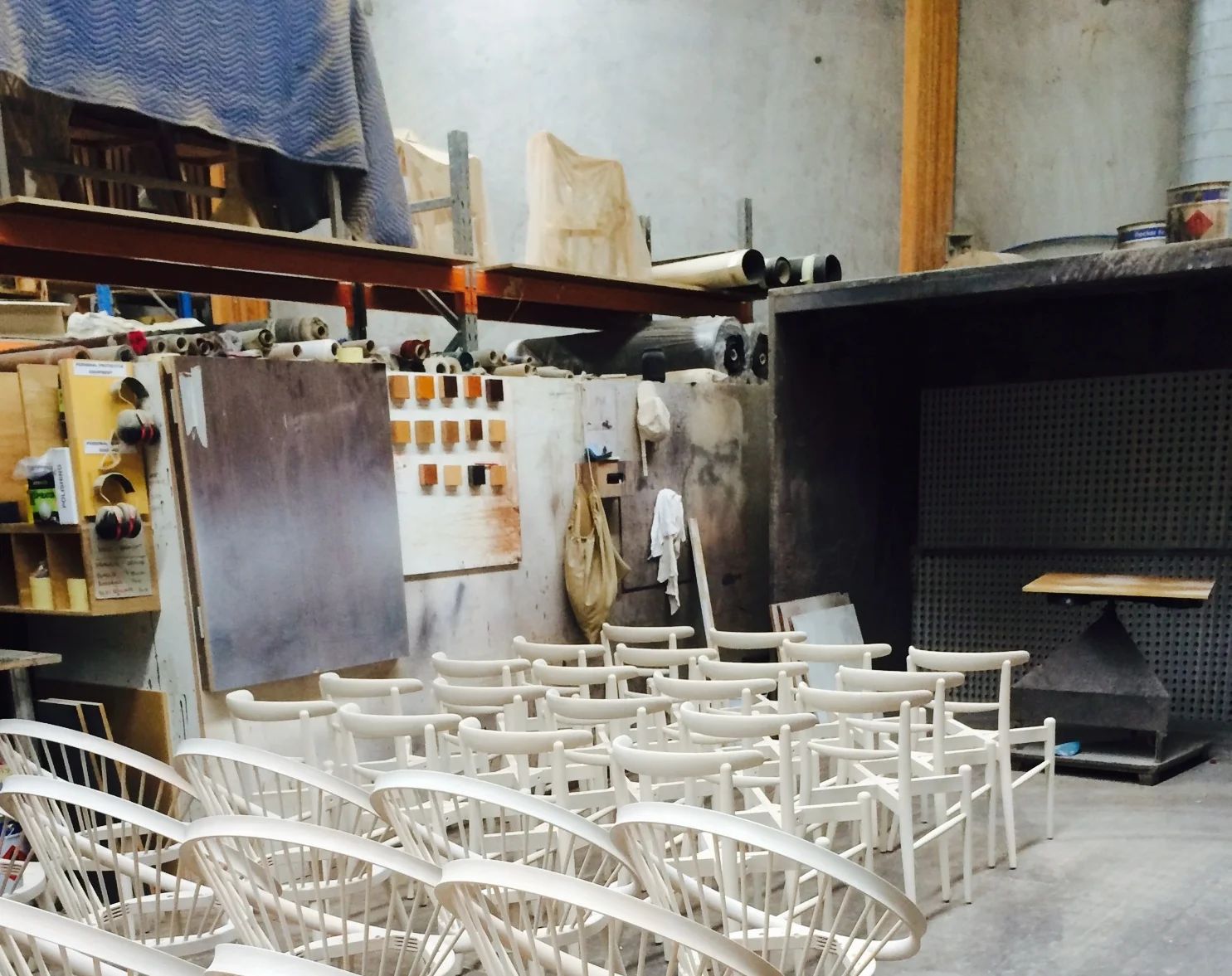 cantarutti karma chairs in the eurofurn factory getting polished