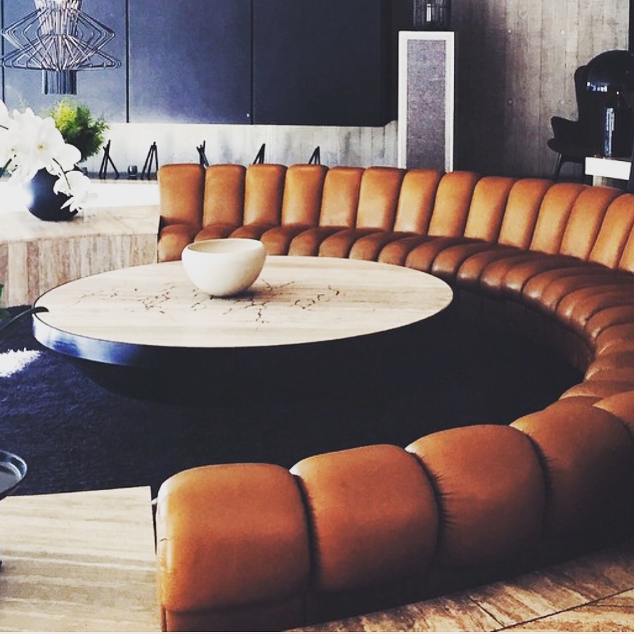 Ivy penthouse curved banquette. Image via merivale.com.au