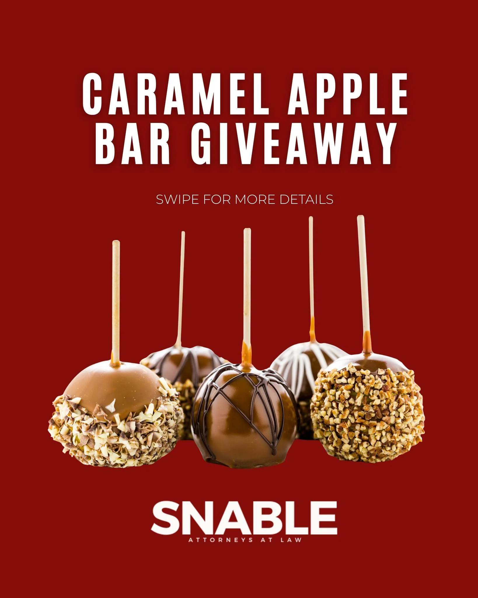 Hey caramel apple lovers! πβ¨
Snable Law is kicking off October with a sweet treat—literally!
We’re giving away everything you need to build the cutest caramel apple bar for a cozy night in with the fam. π
Want in? Tap this post for all