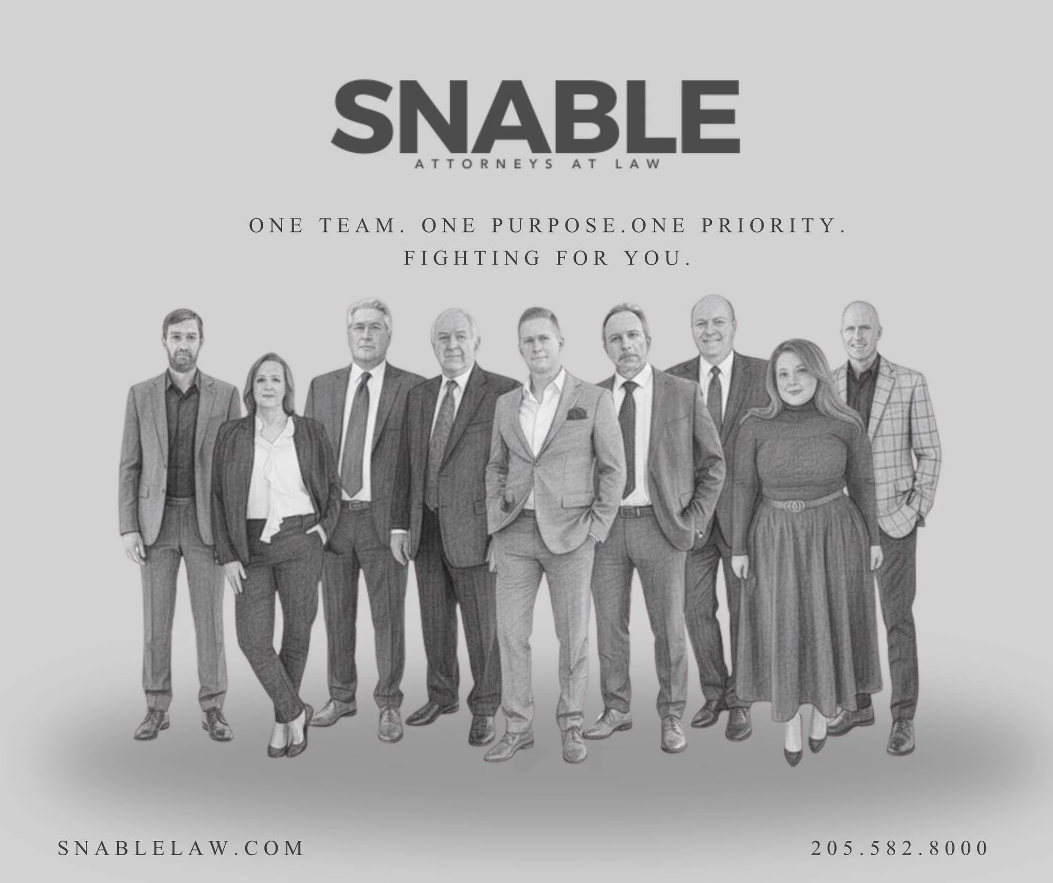 At Snable Law, we believe strength comes from unity. When you trust us with your case, you&rsquo;re not just getting an attorney. . . .you&rsquo;re gaining the full power of a team that stands together with one unshakable purpose: protecting you, you