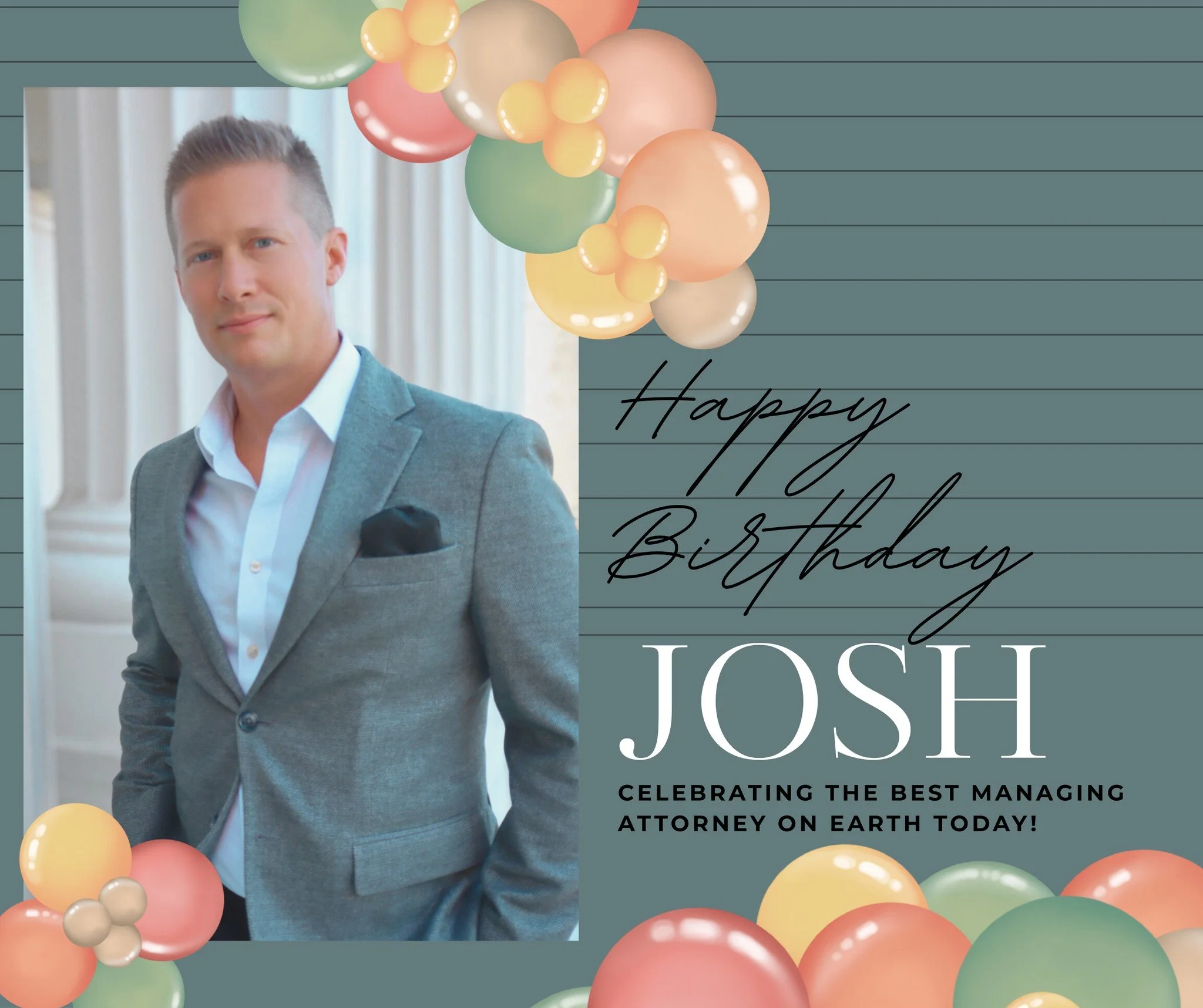 Help us celebrate our wonderful managing attorney, Josh! We love him and are beyond grateful for all he does (even the things we don&rsquo;t know about). He&rsquo;s the glue that holds our big firm family together. Always giving and doing it all with