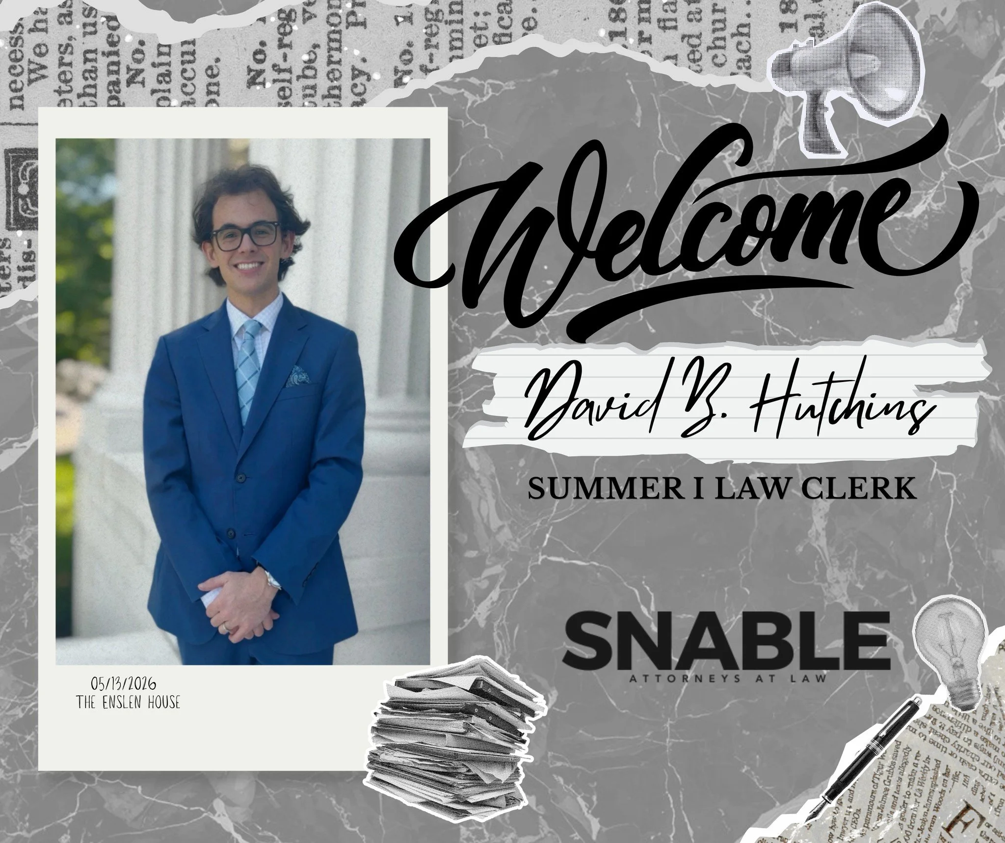 David Hutchins is a first-year law student at Cumberland School of Law. Originally from Marietta, Georgia, he earned his undergraduate degree from Auburn University. During his first year of legal studies, David&rsquo;s interest in the field has cont