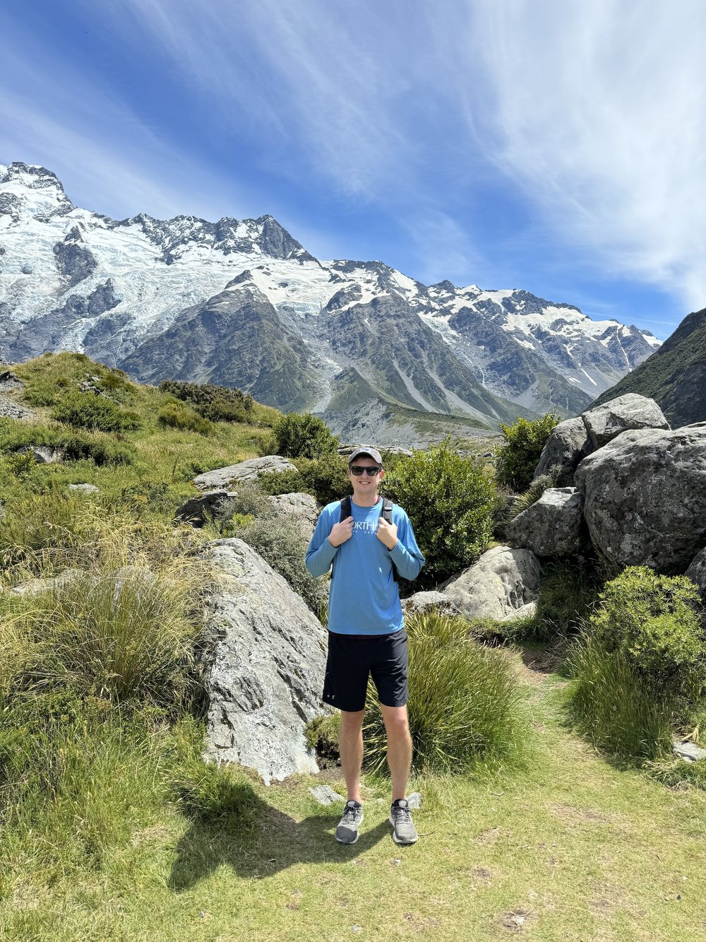 man hiking at Mount Cook - 12 Days in New Zealand