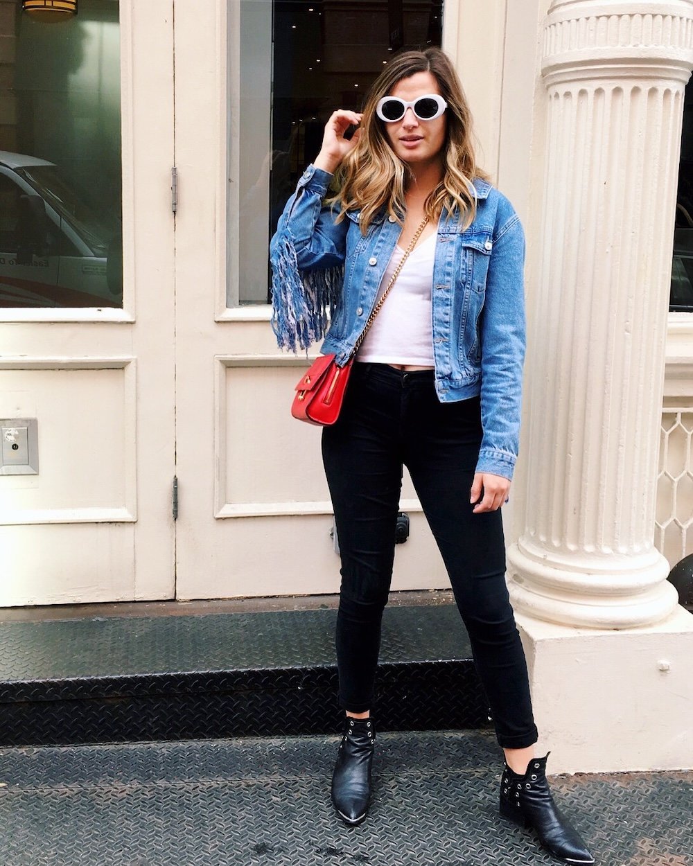 Blue Denim How To Style A Black Denim Jacket Female Dark Blue