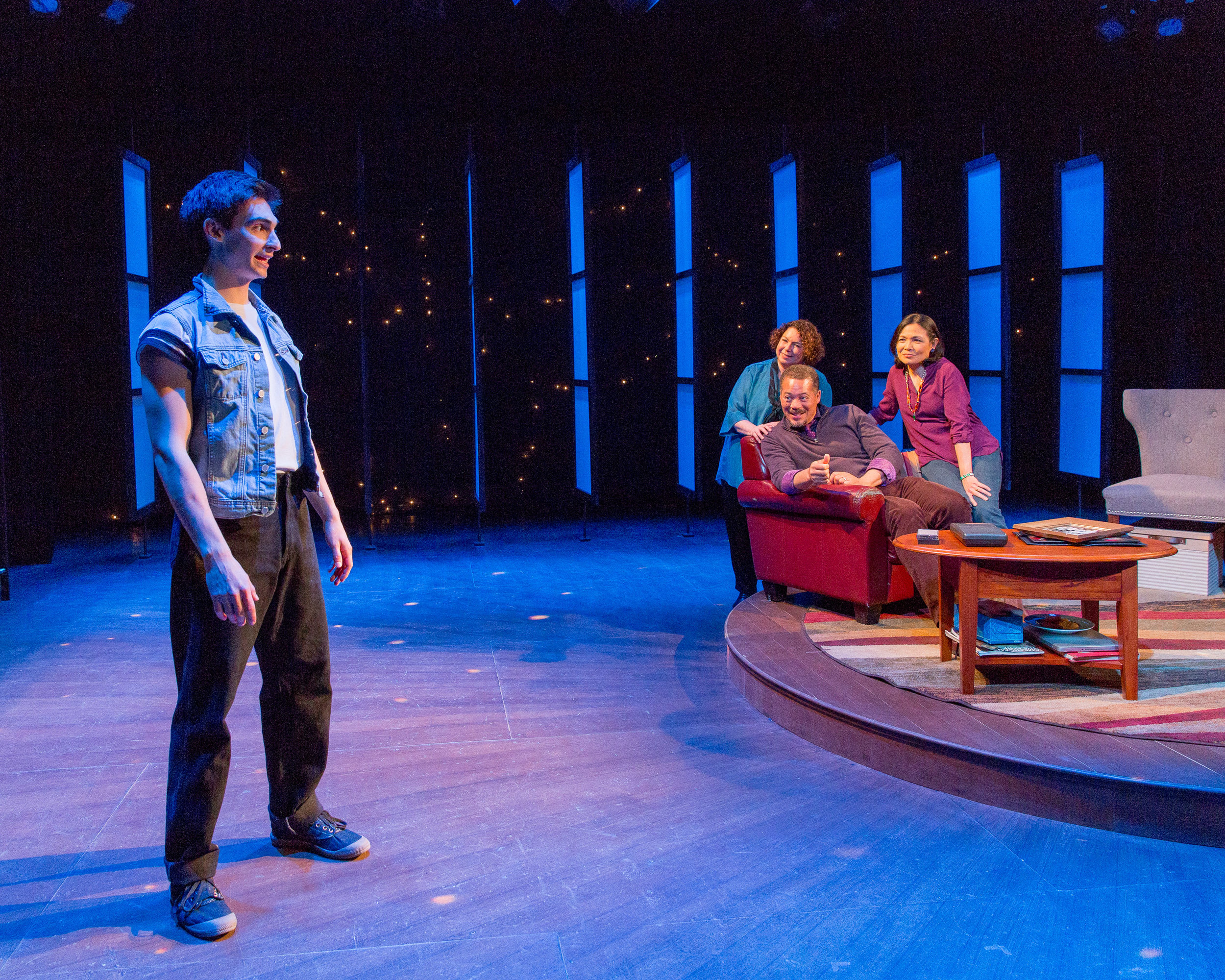    Count Me In  by Rachel Lampert Kitchen Theatre Company World Premiere   Scenic and lighting design by Tyler M. Perry Costume design by Hunter Kaczorowski Sound design by Lesley Greene Photos by George Cannon 