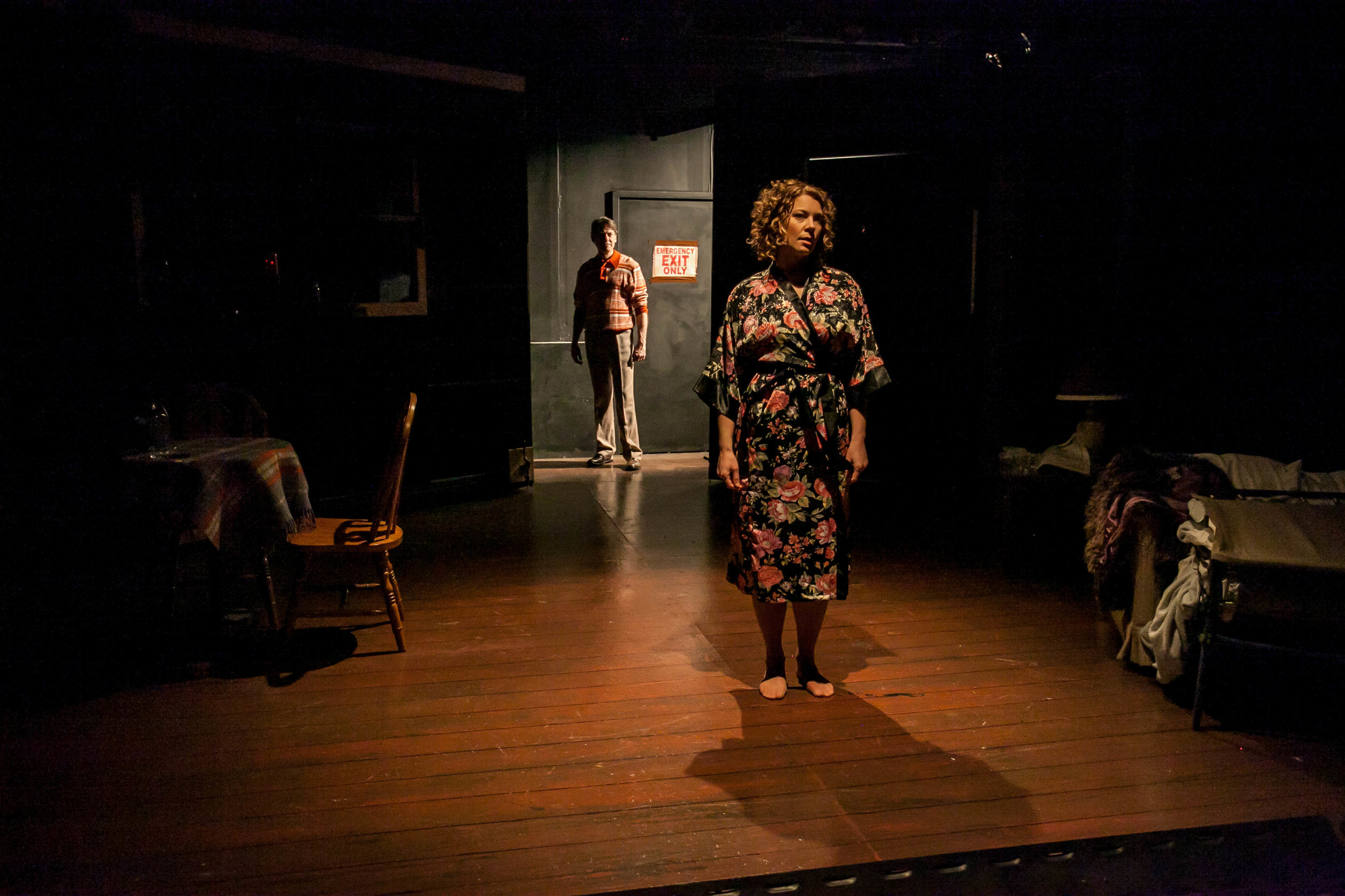    Stage Kiss  by Sarah Ruhl Cider Mill Playhouse   Scenic and lighting design by Tyler M. Perry Costume design by Amanda Grigo Sound design by Ian Michael Crawford Photos by George Cannon 
