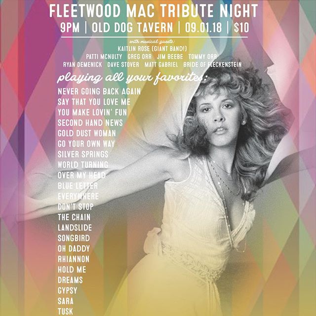 Show poster design for the Fleetwood Mac Tribute Night at @olddogtavern @kaitlinrosemusic