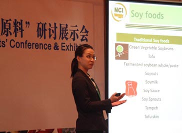 During the China Trade Mission, NCI Crop Quality Specialist Thunyaporn Naggie Jeradechachai gave presentations in Guangzhou and Beijing, China, to demonstrate the uses of North Dakota value-added ingredients.