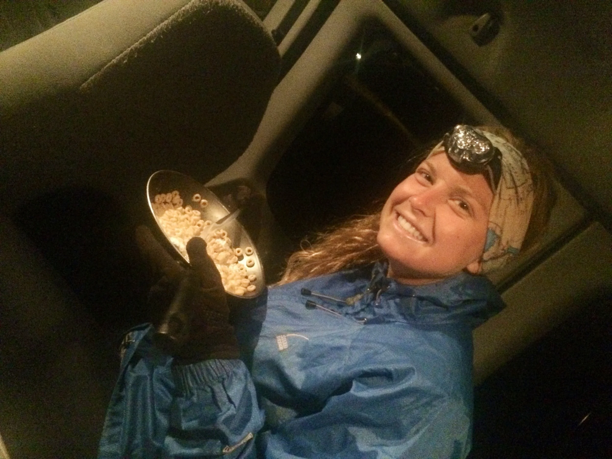 We have to be very scrappy when camping and when normal kitchenware is scarce. Cereal and milk in a pan anyone at 5 am? Delicious!