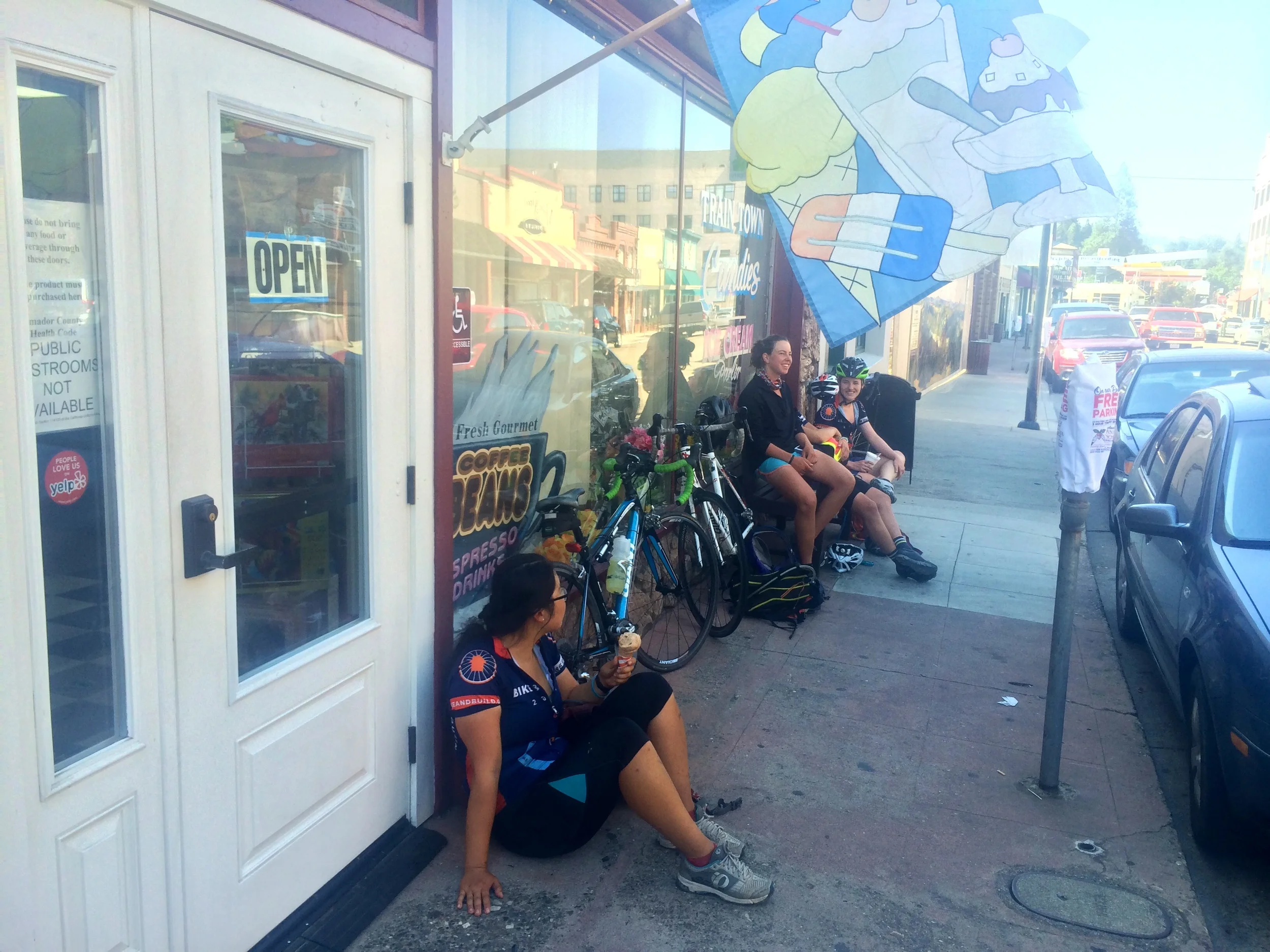 A huge $1 ice cream scoop at Wierschem Train Town Candies and Ice Cream Parlor!