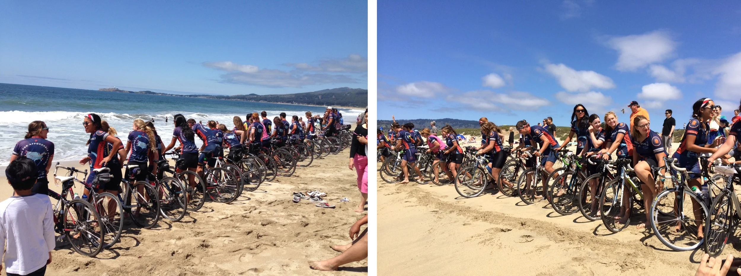 Lining up to dip our wheels