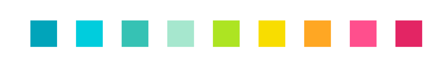 Bright color palette and range of patterns