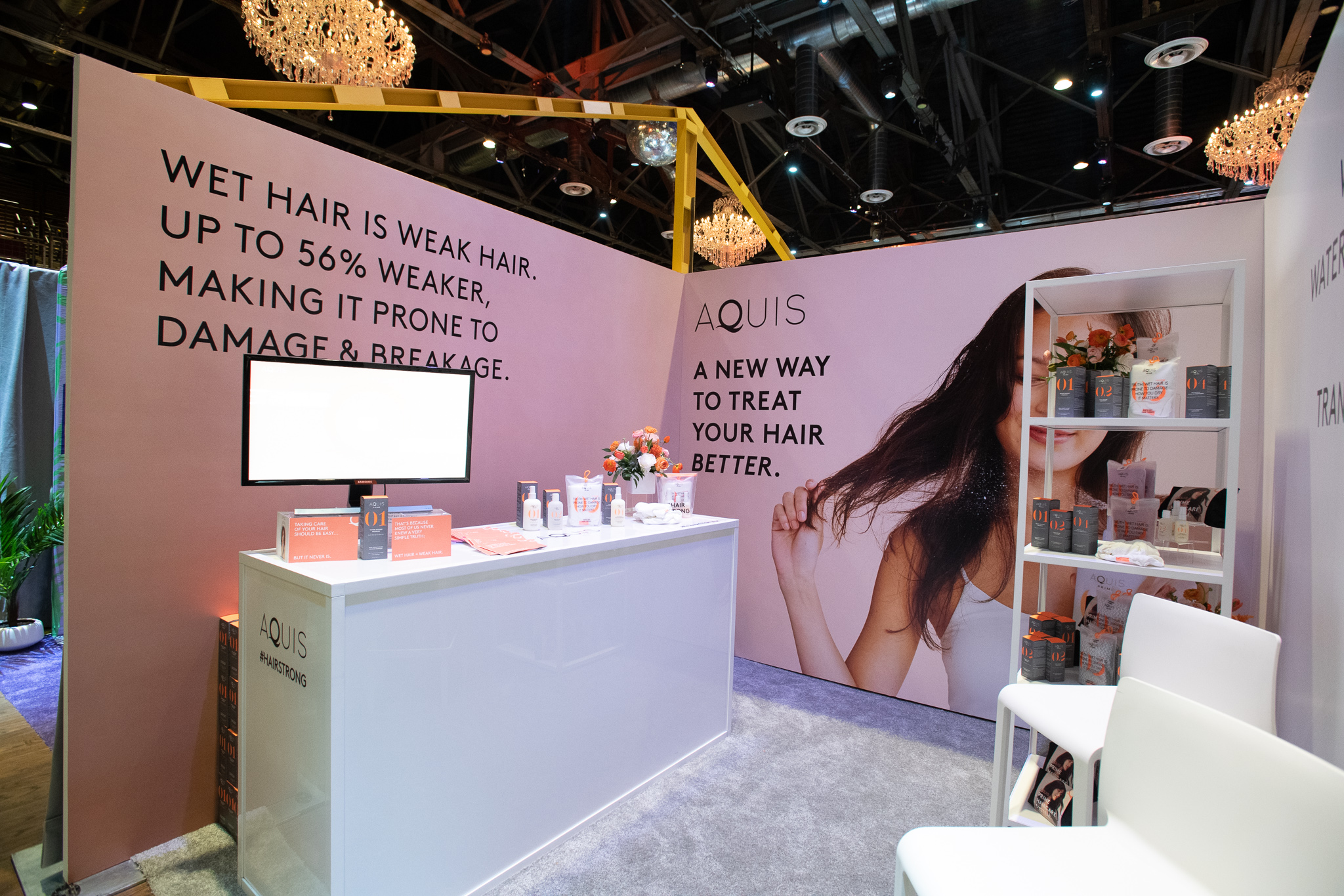 QVC Beauty Bash at The Fillmore, Booth Production for Aquis. Photo: @DRUF