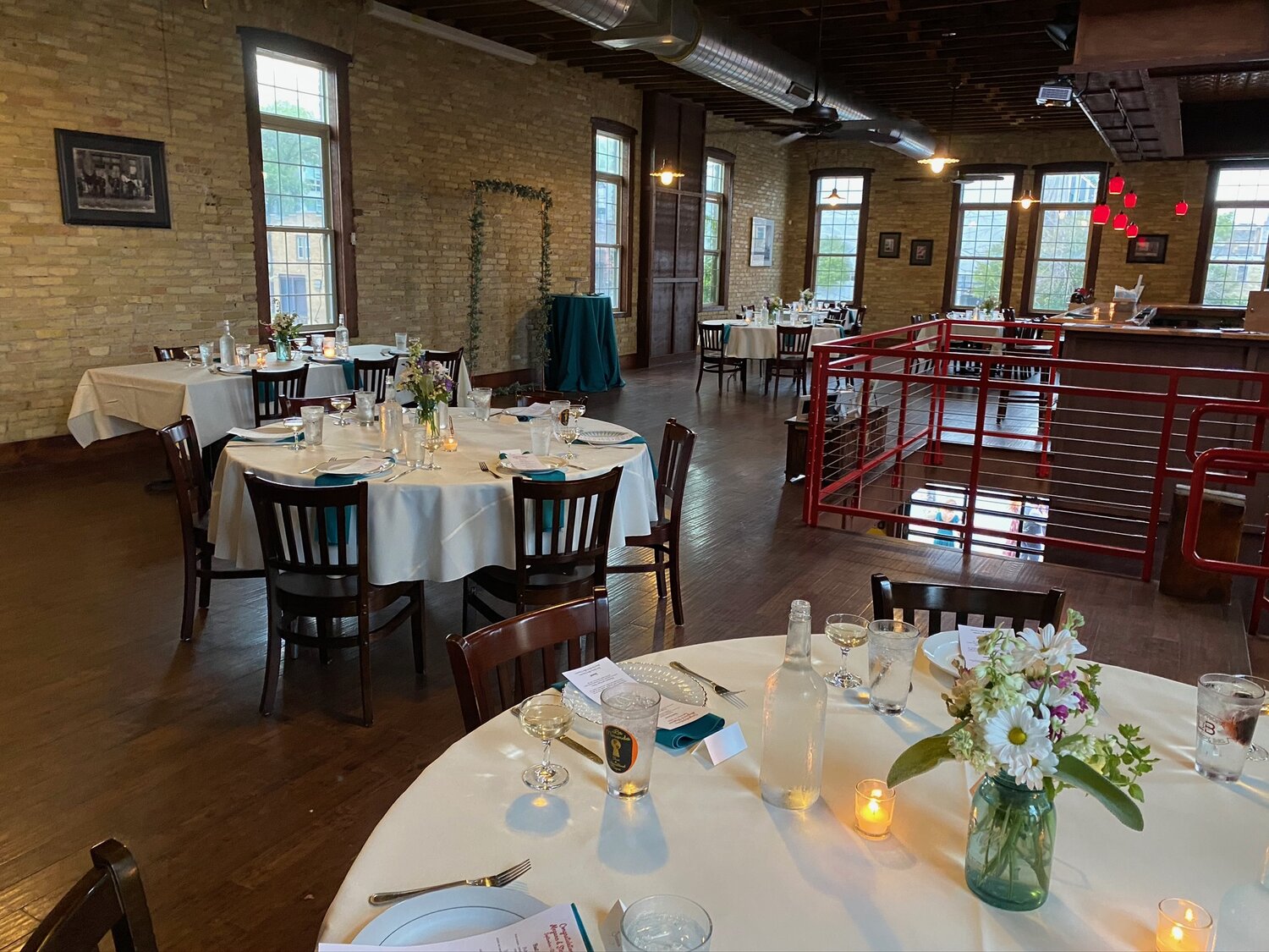 main dining area for a rehearsal dinner area