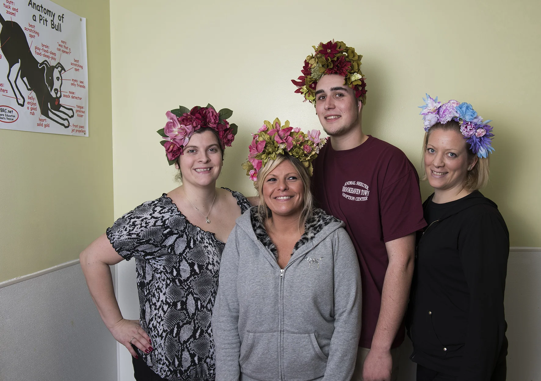 Ashley Boyd, left, and Sophie Gamand, right, with some of the amazing volunteers at Brookhaven who helped on the shoot.