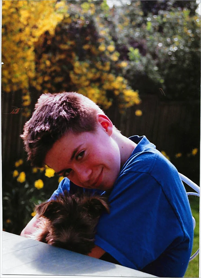 Will as a wee lad with his dog Rusty