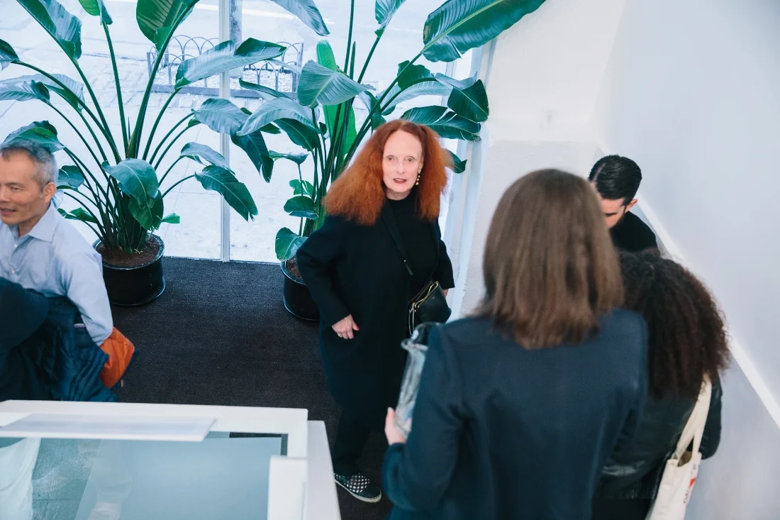 Grace Coddington arrives.