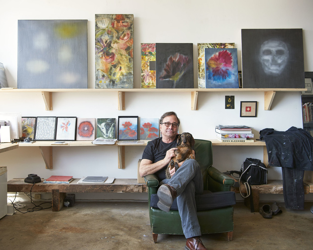 ROSS BLECKNER and his painting buddy Winston