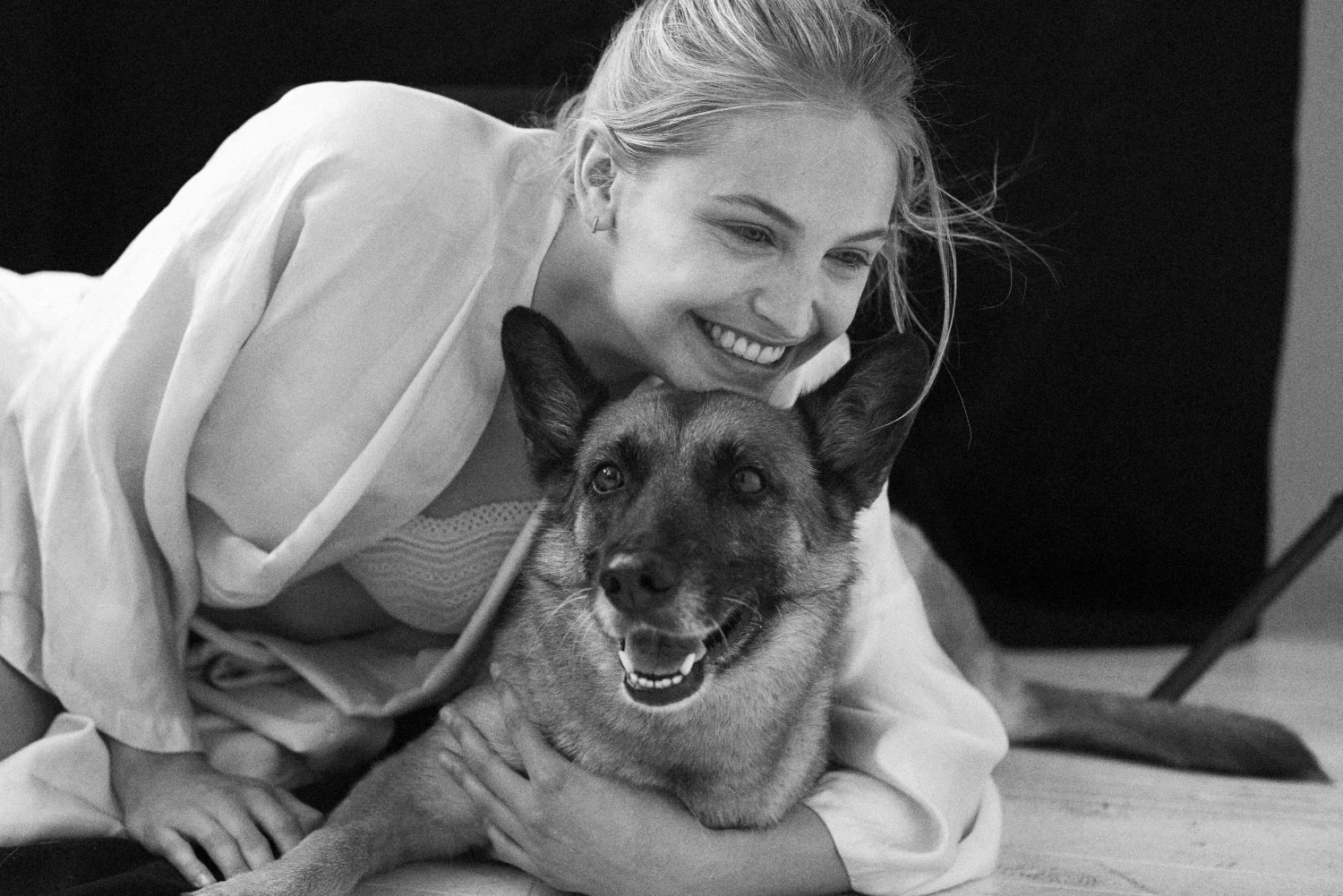Joana and her rescue pooch from Women 360 Management