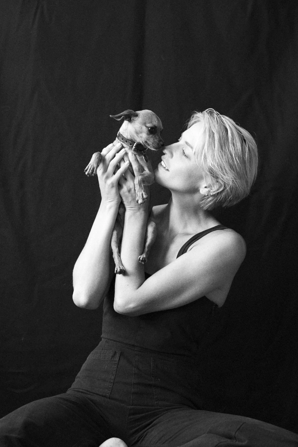 Luci Tafts of Elite and her rescue dog Wolfie