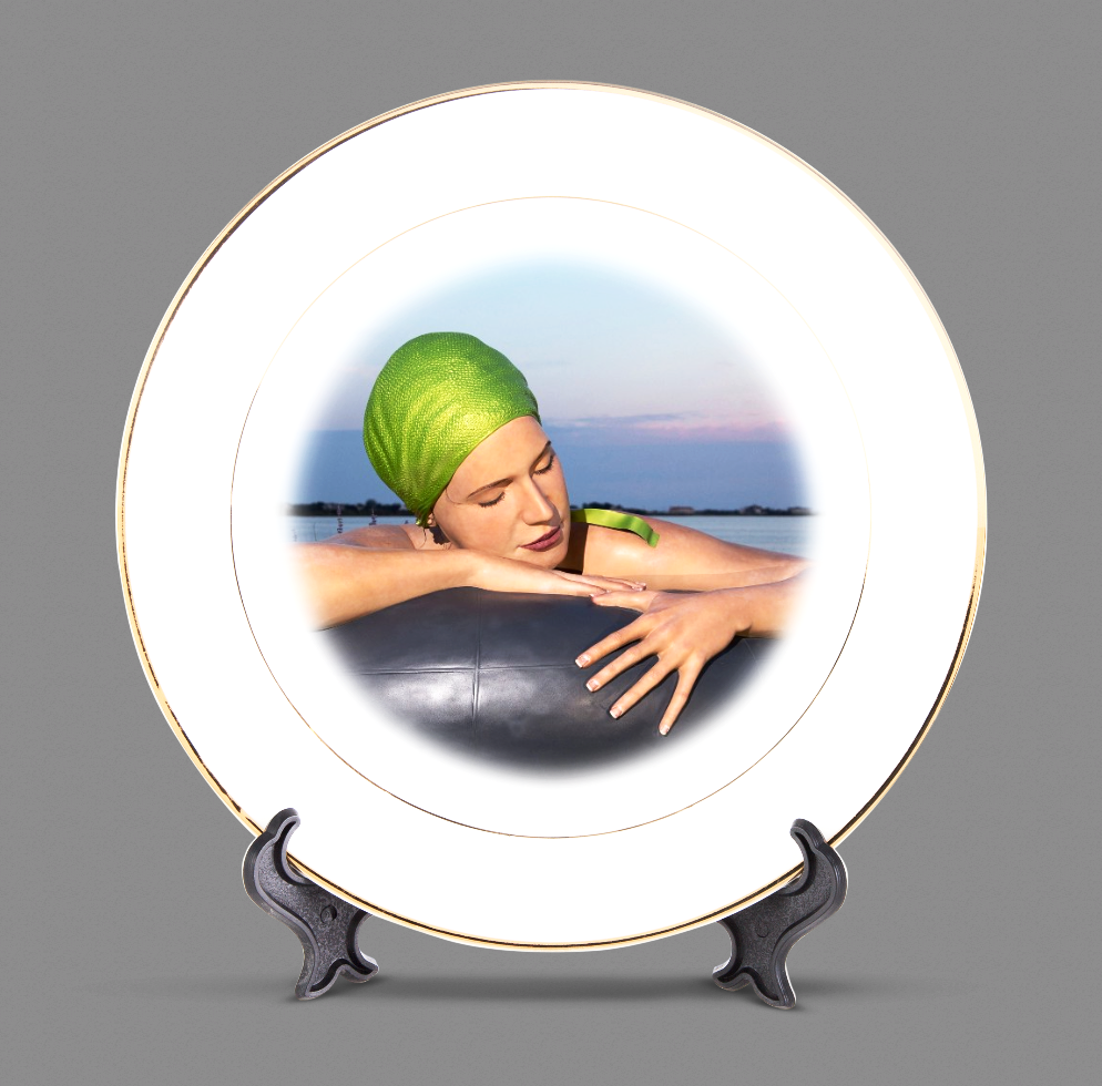 Limoge Porcelain Plate with Gold Trim by Carole Feuerman - Serena
