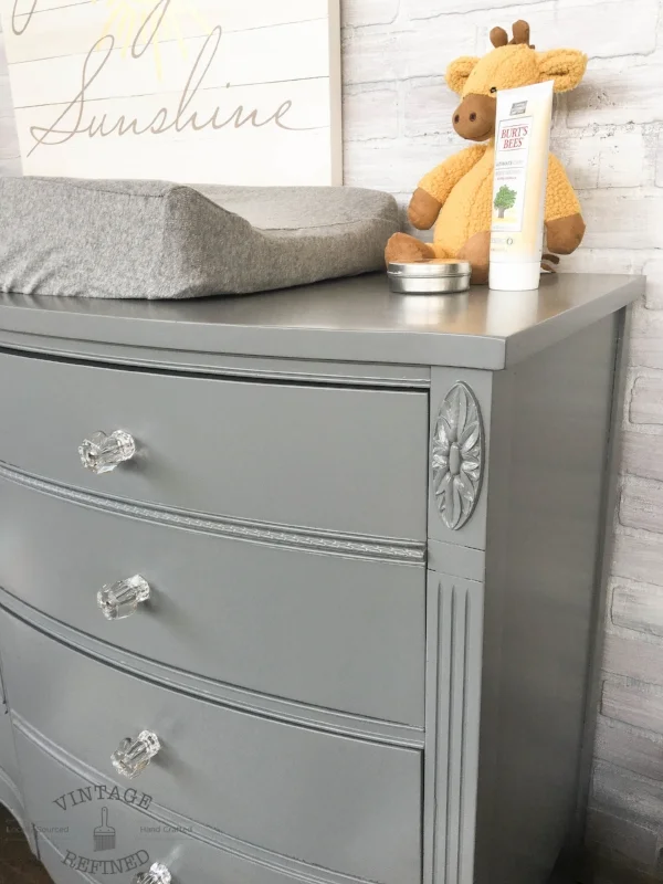 vintage grey changing table