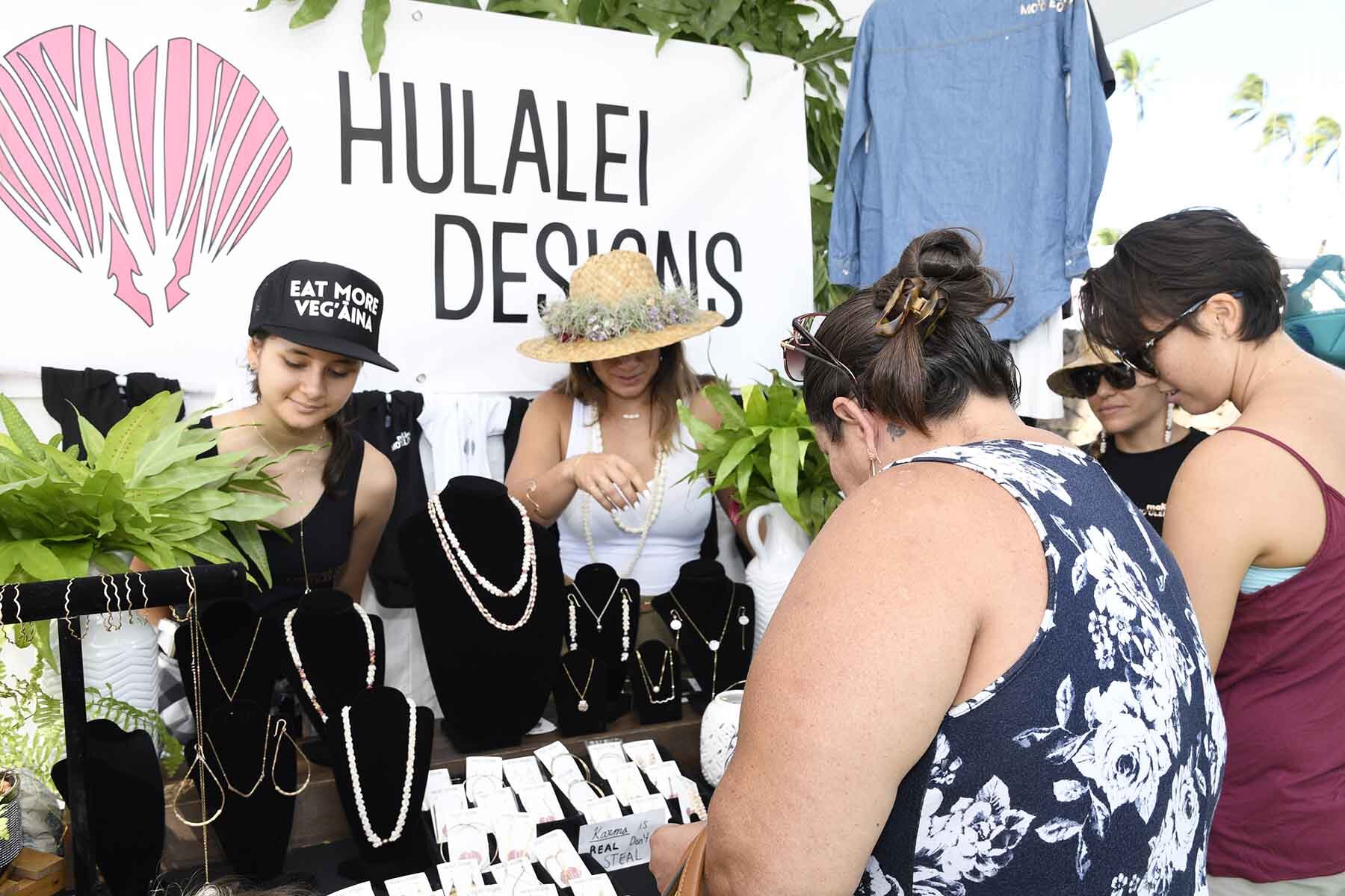 Hualalei Designs from Molokai will feature their shell jewelry and Lauhala Papale made with aloha.