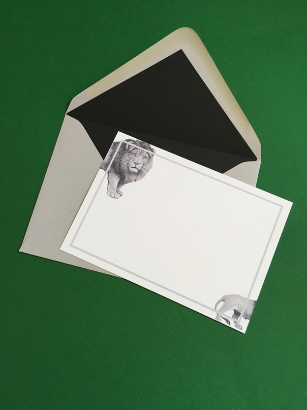 writing cards with lion motif.jpg