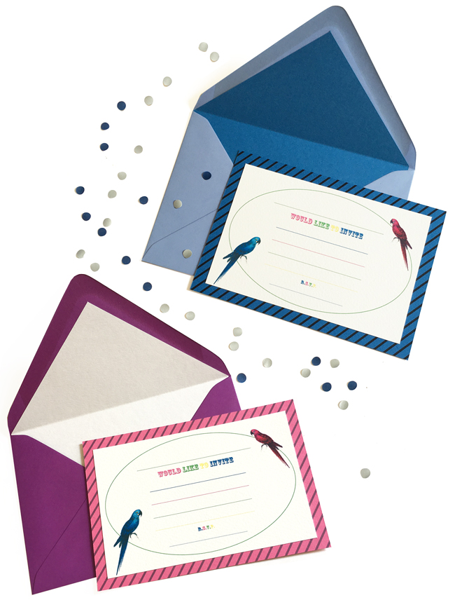 Invitations with parrots.jpg