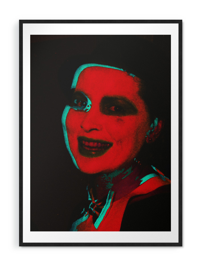 Abstract portrait print of a woman in fancy dress.jpg