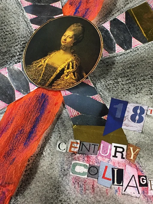 18th Century Collage Original Piece Tartan And Zebra