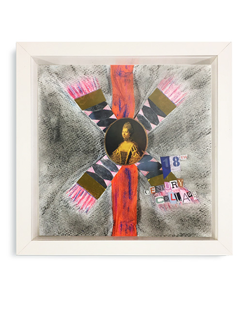 18th Century Collage Original Piece Tartan And Zebra