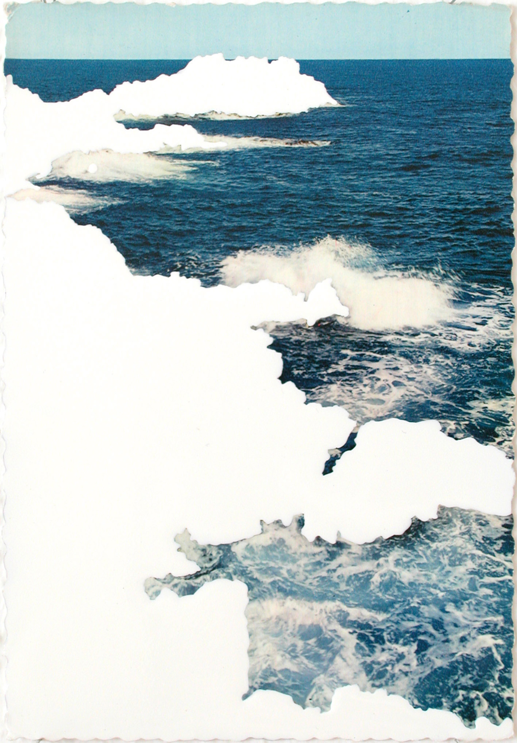   view,  2004, varnish on postcard, 15 x 10,5cm 