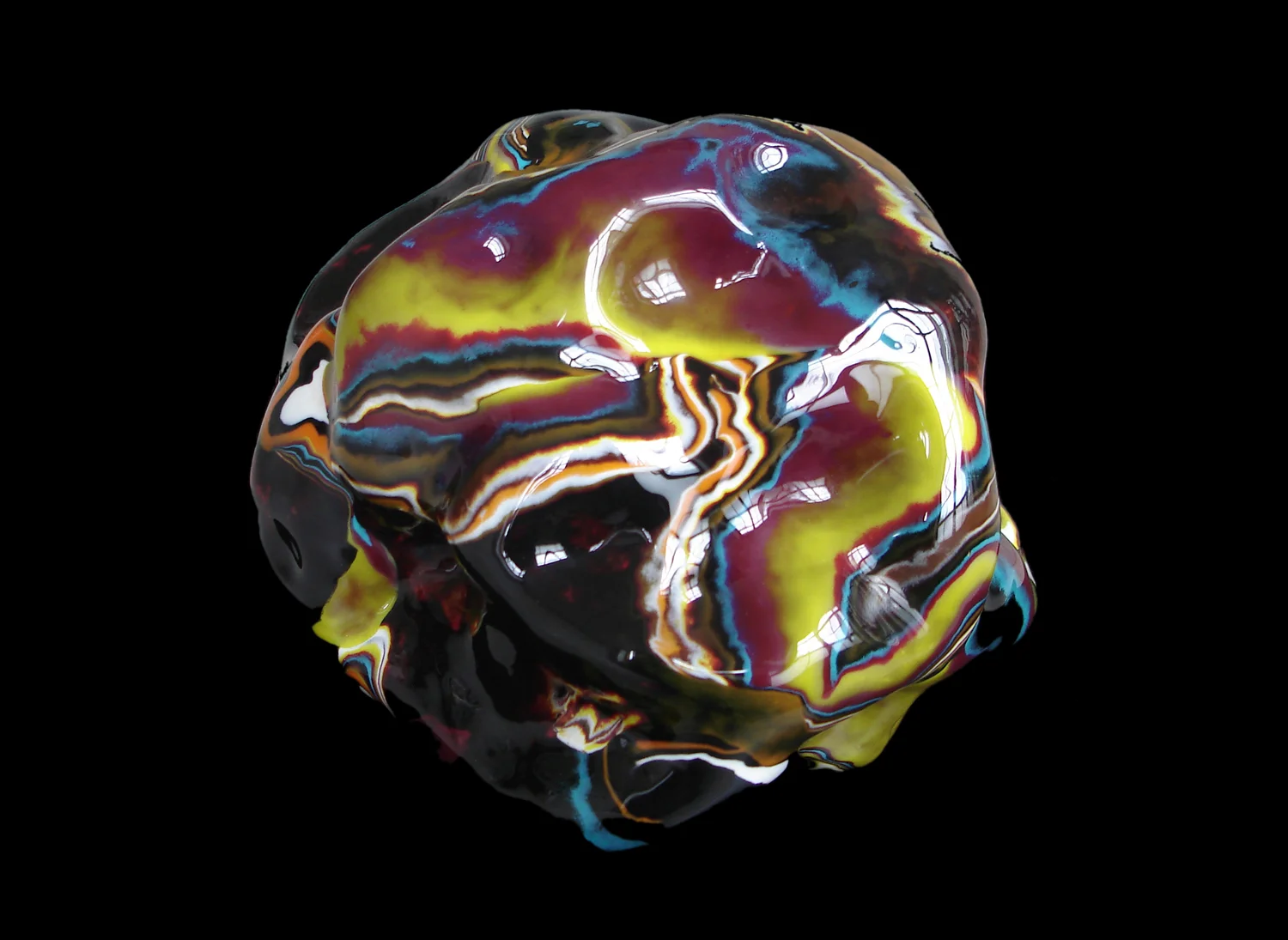 Erratic pebbles l, 2008, pvc, varnish, wire, paper, wood, dimensions variable
