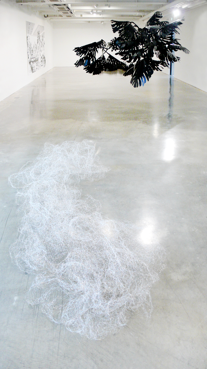    monstera   , 2012 metal, pvc, glue, nylon, dimensions variable  ;    kamikaze   , 2012, wire, dimensions variable   Reflections from Nature at SongEun Art Center, Seoul 