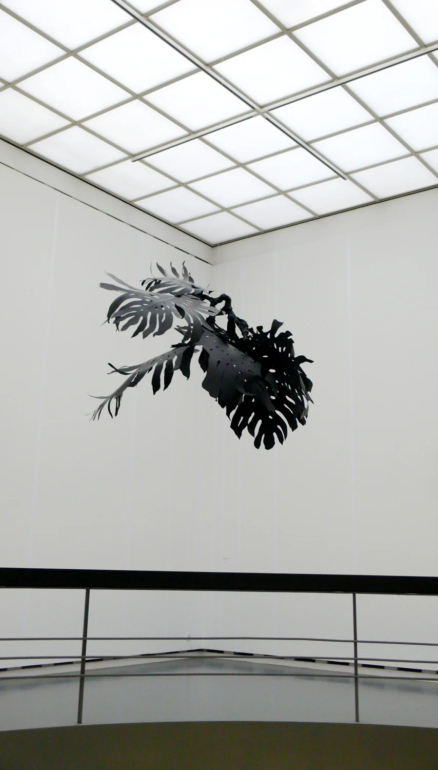 Monstera , 2011 metal, paper, glue, nylon Installation at Voici un dessin suisse, 1990-2010 , Kunsthaus Aarau
