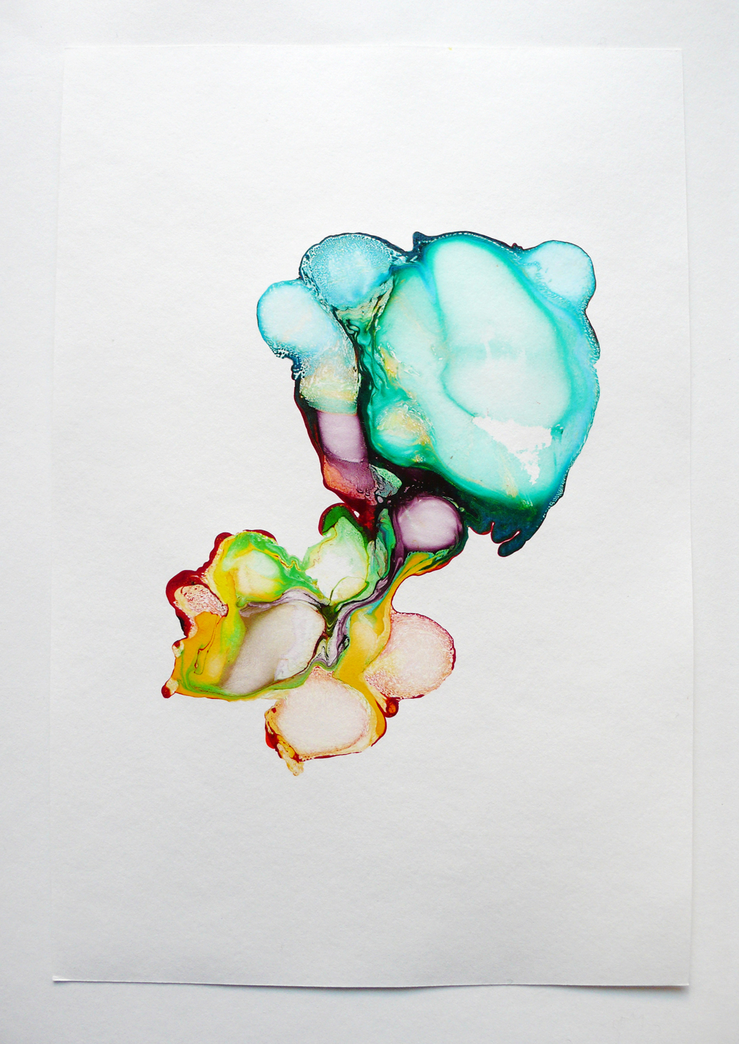   Scattered Rainbow/ solongo , 2014, ink on paper, 29,7 x 20cm 