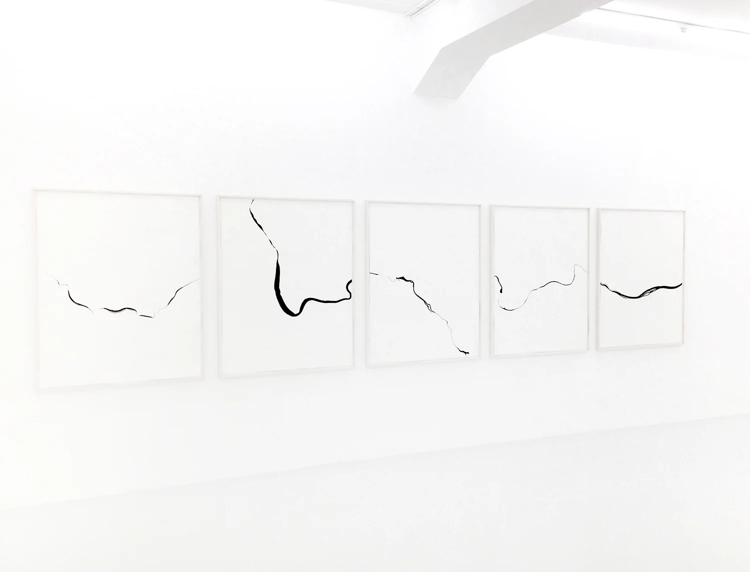 Refractions/ tuppiyak , 2018, ink on paper, 125 x 550cm (5 pieces)