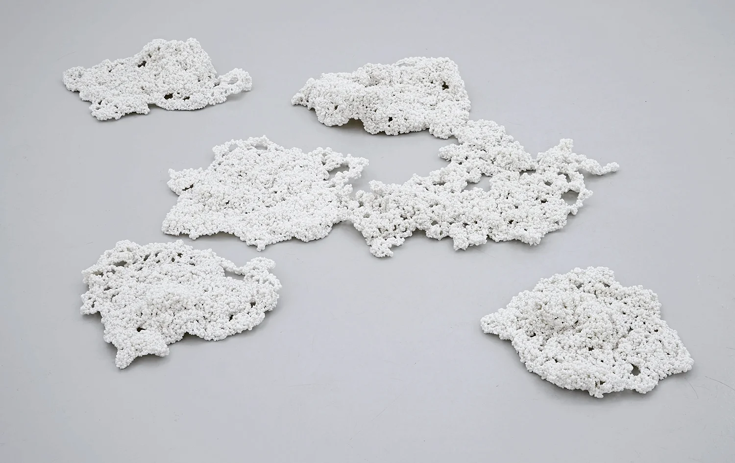 Storms , 2018, nylon rope, knotted, each ca 15 x 64 x 45cm