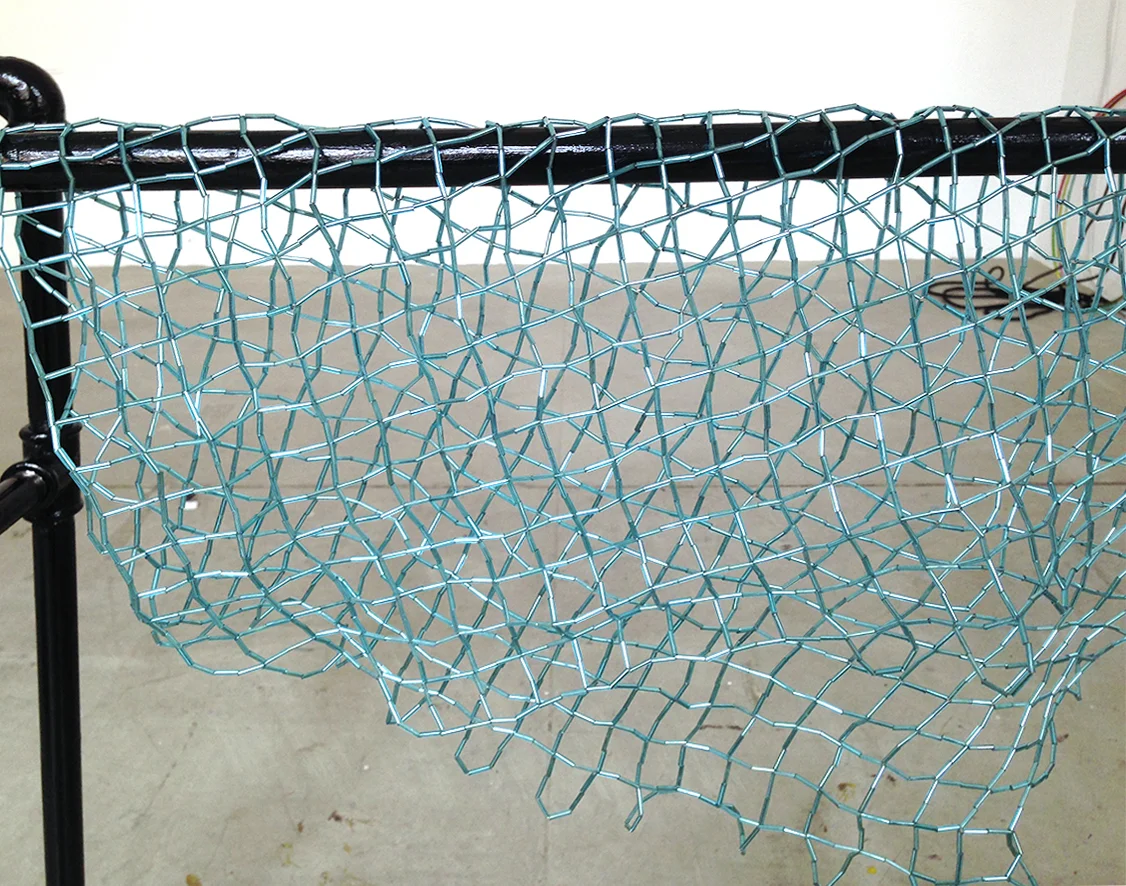 Waveland / bade, 2019, plastic beads, nylon