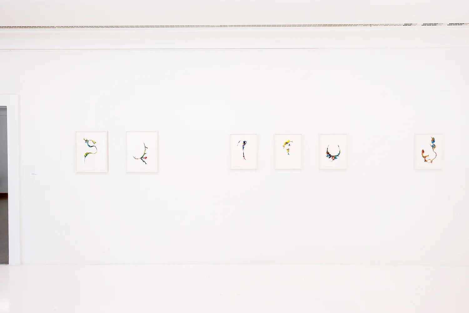 Scattered Rainbow , 2019, ink on paper, 40 x 30cm and 48 x 36cm Installation in Träume werden wahr at Helmhaus, Zürich