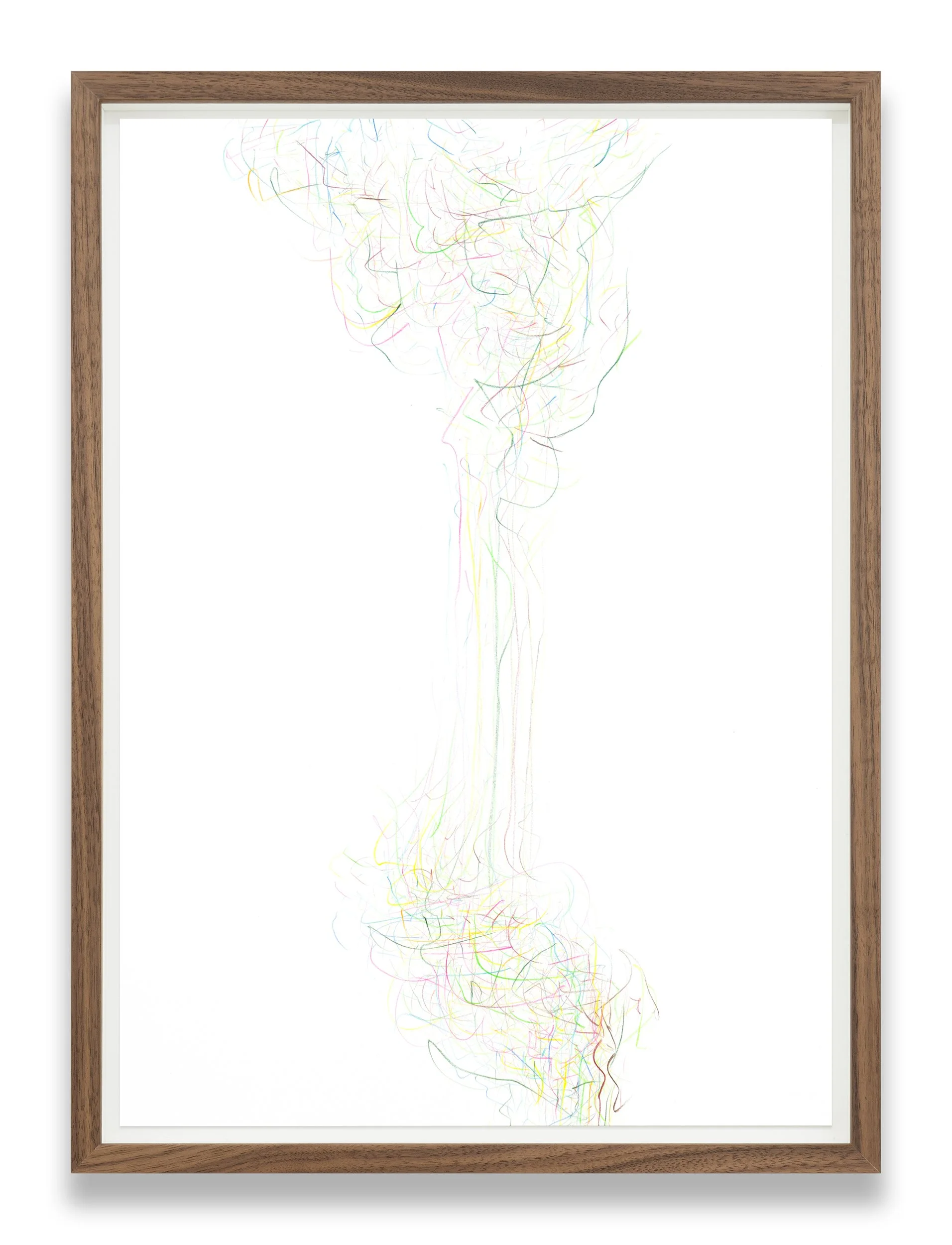   Flow / Upelis,  2025/26,  colored pencil on papier, 42 x 30cm 