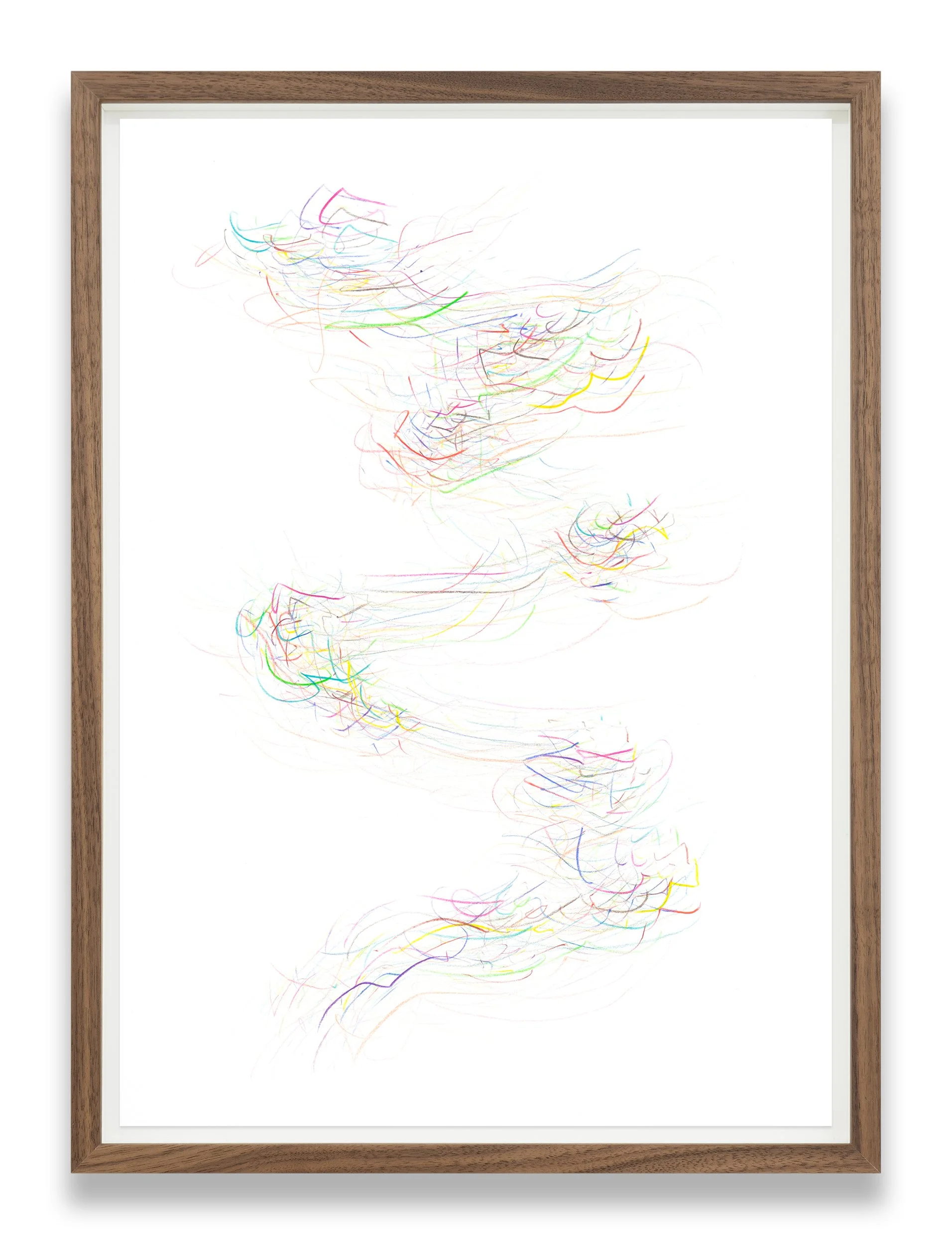   Flow / Gwazh,  2025/26,  colored pencil on papier, 42 x 30cm 